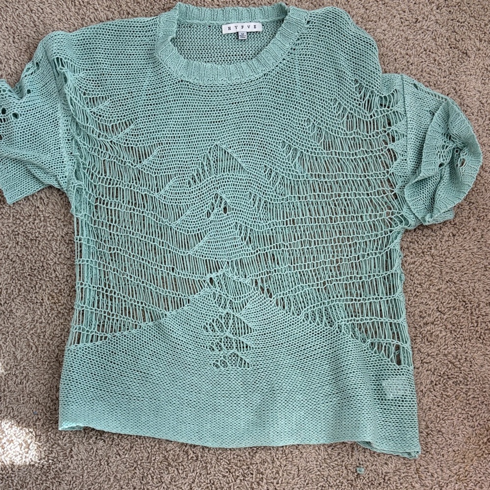 HYFVE Mint Open-Knit Sweater